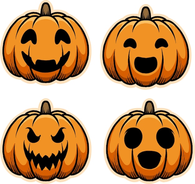 Vector de diseño de patrón de calabaza hallowen