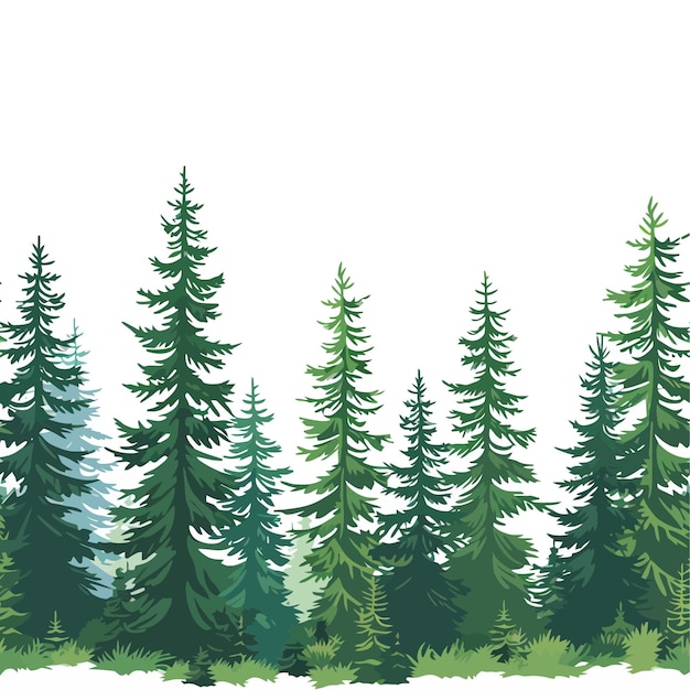 Vector vector diseño de patrón sin costuras textura un dibujo de un bosque con árboles en el fondo