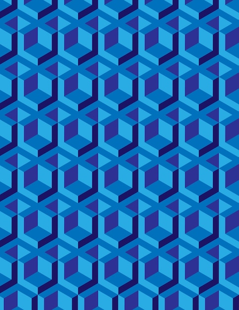 Vector de diseño de patrón de forma geométrica transparente cúbica 3d degradado azul claro