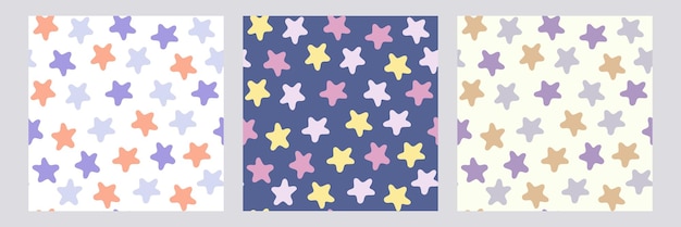 Vector de diseño de patrones de estrellas sin costuras Impresión floral para tela