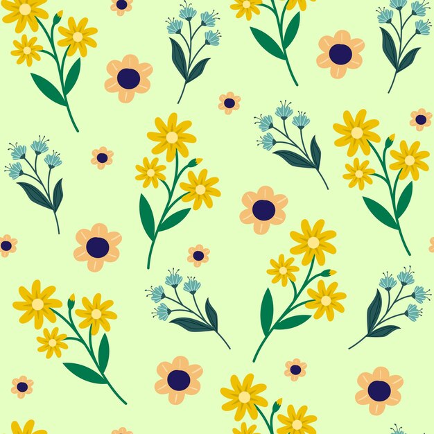 Vector de diseño de patrones florales sin costuras Impresión floral para telas