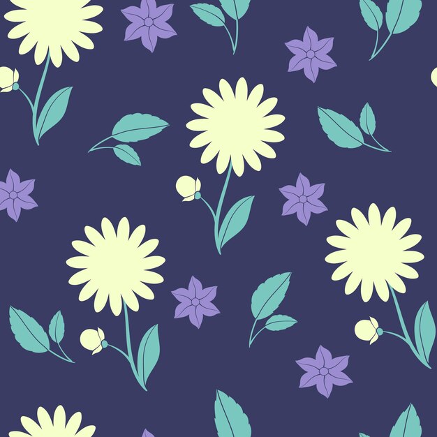 Vector de diseño de patrones florales sin costuras Impresión floral para telas