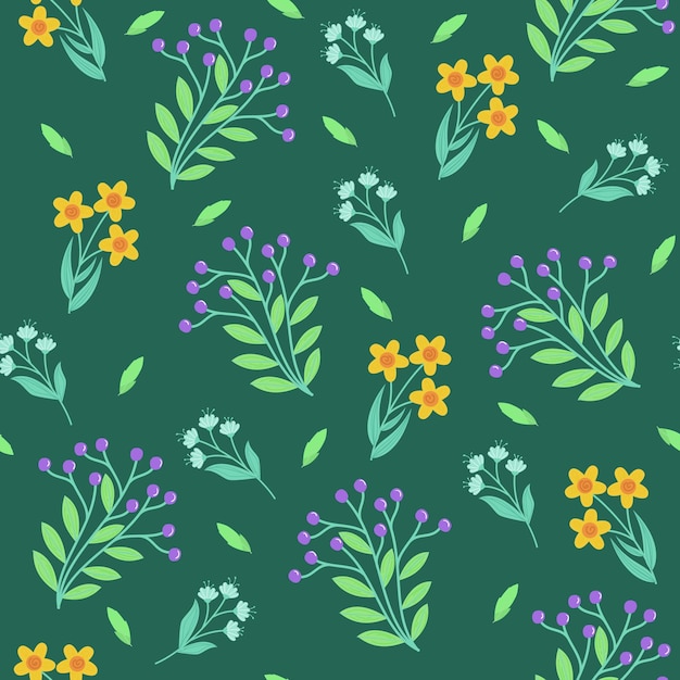 Vector de diseño de patrones florales sin costuras Impresión floral para telas