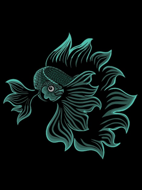 Vector de diseño de peces betta ornamentales de agua dulce