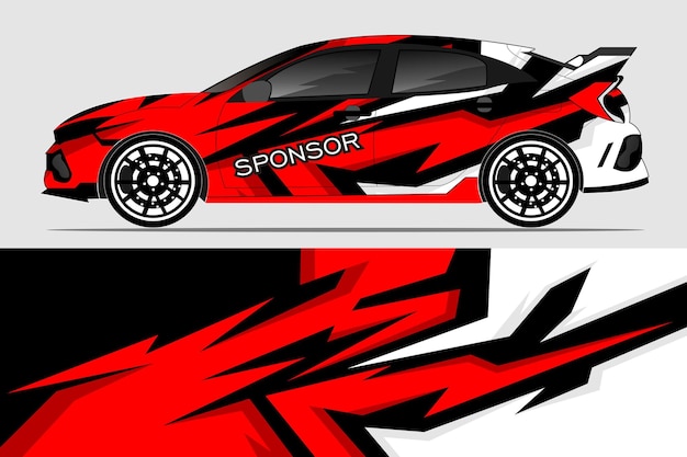 Vector de diseño de pegatinas de automóviles Diseño de kit de fondo de carreras de líneas abstractas gráficas para automóviles de carreras