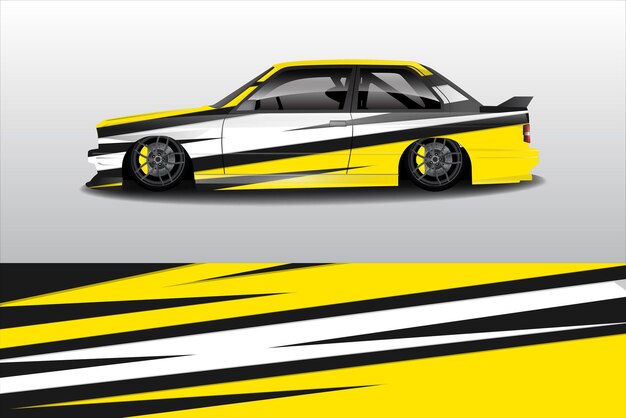 Vector de diseño de pegatinas de automóviles Diseño de kit de fondo de carreras de líneas abstractas gráficas para automóviles de carreras