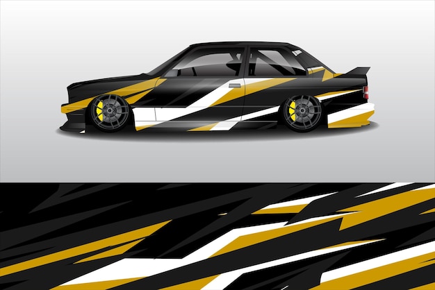 Vector de diseño de pegatinas de automóviles Diseño de kit de fondo de carreras de líneas abstractas gráficas para automóviles de carreras