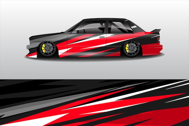 Vector de diseño de pegatinas de automóviles Diseño de kit de fondo de carreras de líneas abstractas gráficas para automóviles de carreras