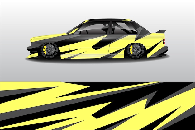 Vector de diseño de pegatinas de automóviles Diseño de kit de fondo de carreras de líneas abstractas gráficas para automóviles de carreras