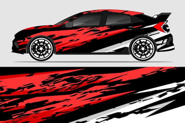 Vector de diseño de pegatinas de automóviles Diseño de kit de fondo de carreras de líneas abstractas gráficas para automóviles de carreras