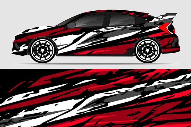 Vector de diseño de pegatinas de automóviles Diseño de kit de fondo de carreras de líneas abstractas gráficas para automóviles de carreras