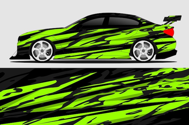 Vector de diseño de pegatinas de automóviles Diseño de kit de fondo de carreras de líneas abstractas gráficas para automóviles de carreras