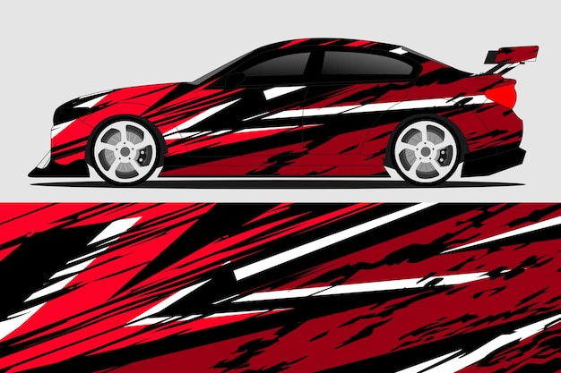 Vector de diseño de pegatinas de automóviles Diseño de kit de fondo de carreras de líneas abstractas gráficas para automóviles de carreras
