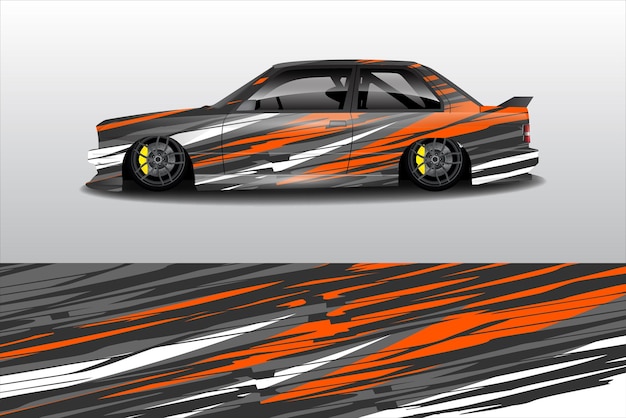 Vector de diseño de pegatinas de automóviles Diseño de kit de fondo de carreras de líneas abstractas gráficas para automóviles de carreras