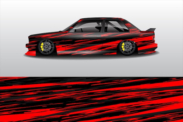 Vector de diseño de pegatinas de automóviles Diseño de kit de fondo de carreras de líneas gráficas abstractas para automóviles de carreras de vehículos