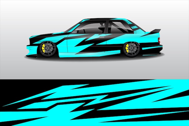 Vector de diseño de pegatinas de automóviles Diseño de kit de fondo de carreras de líneas gráficas abstractas para automóviles de carreras de vehículos