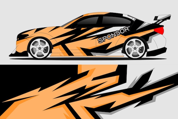 Vector de diseño de pegatinas de automóviles Diseño de kit de fondo de carreras de líneas gráficas abstractas para automóviles de carreras de vehículos