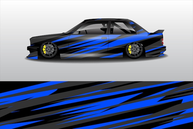Vector de diseño de pegatinas de automóviles Diseño de kit de fondo de carreras de líneas gráficas abstractas para automóviles de carreras de vehículos