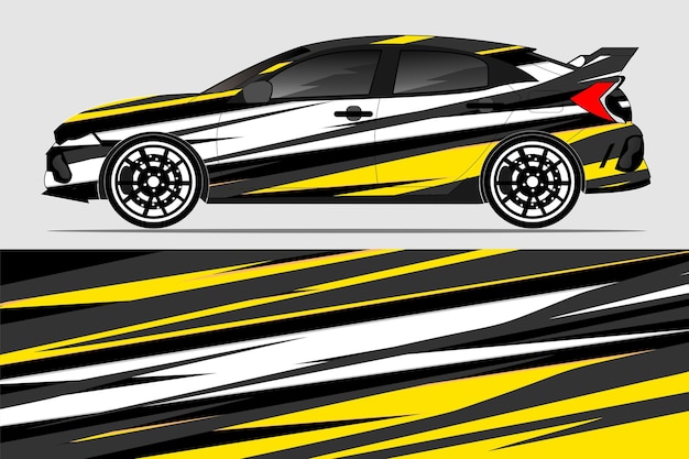 Vector de diseño de pegatinas de automóviles Diseño de kit de fondo de carreras de líneas gráficas abstractas para automóviles de carreras de vehículos