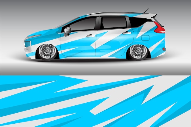 Vector de diseño de pegatinas de automóviles Líneas gráficas abstractas de carreras Diseño de kit de fondo para envolver