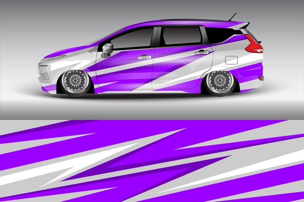 Vector de diseño de pegatinas de automóviles Líneas gráficas abstractas de carreras Diseño de kit de fondo para envolver