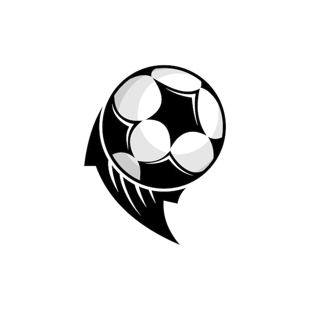 Vector vector de diseño de pelota de fútbol, logotipo de vector deportivo