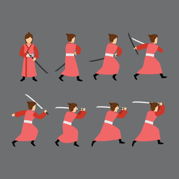 vector de diseño de personaje samurai