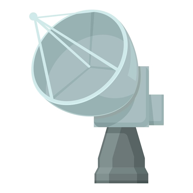 Vector de diseño plano de una antena parabólica para comunicaciones y radiodifusión