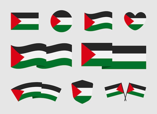 Vector vector de diseño plano de la bandera de palestina