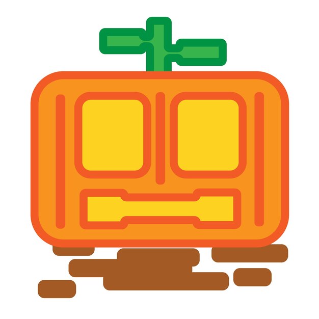 Vector vector de diseño plano de la cabeza de calabaza de halloween