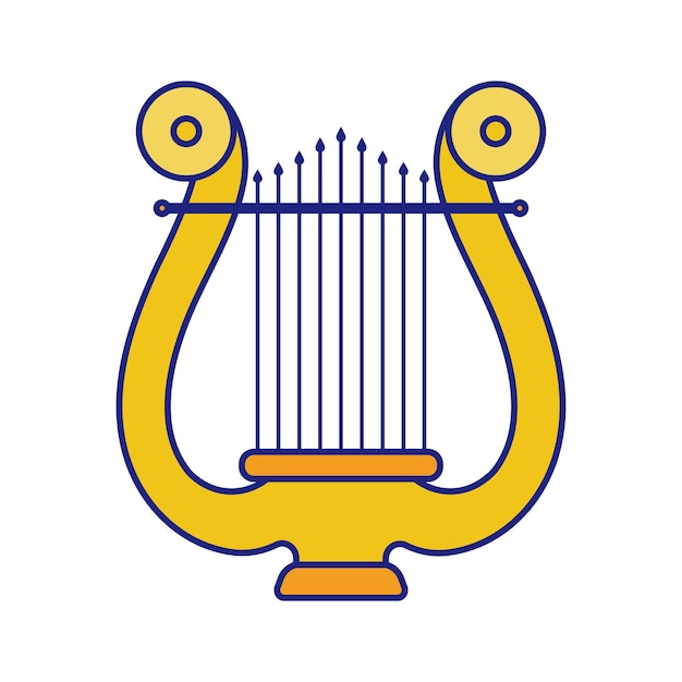Vector de diseño plano de icono de arpa