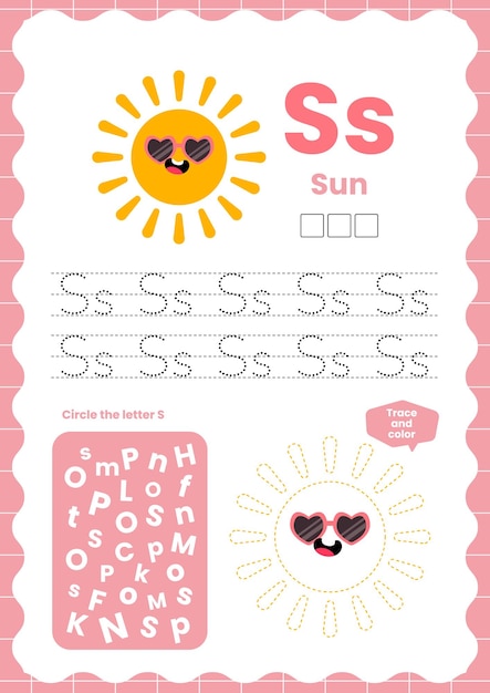 Vector de diseño plano lindo alfabeto colorido flashcard imprimible para la actividad de los niños