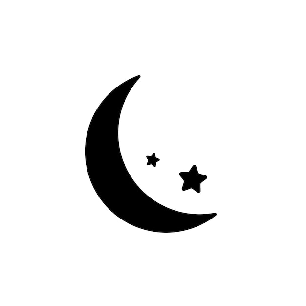 Vector de diseño plano de la luna y la estrella