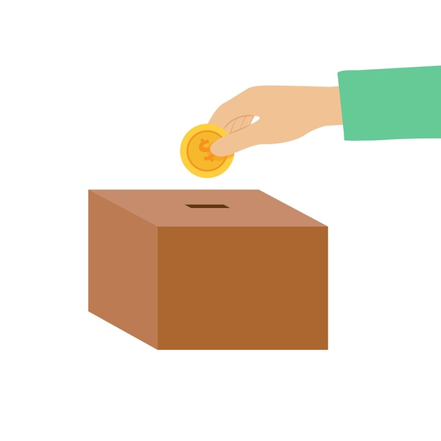 Vector de diseño plano de recaudación de fondos para donación