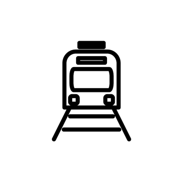 Vector de diseño plano simple de arte de línea de tren