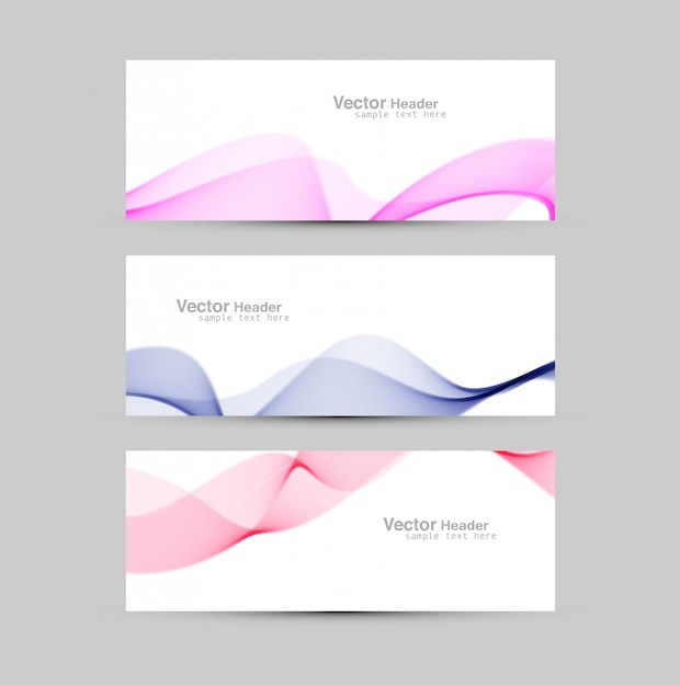 Vector de diseño de plantilla de banners de onda abstracta