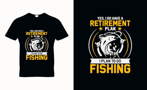 Vector de diseño de plantilla de camiseta de cotización de pesca