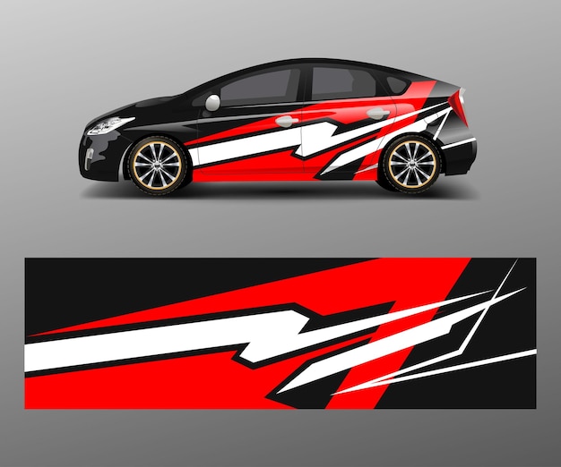 Vector de diseño de plantilla de diseño de vector de diseño de envoltura de carreras de autos deportivos