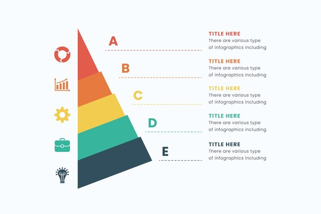 Vector vector de diseño de plantilla de elemento de infografía piramidal para el informe de banner de presentación
