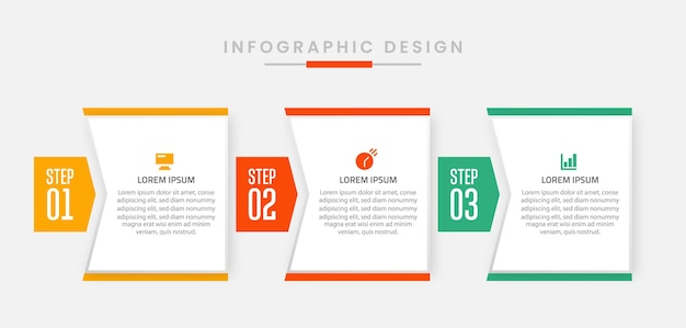 Vector de diseño de plantilla de infografía empresarial con 3 pasos u opciones