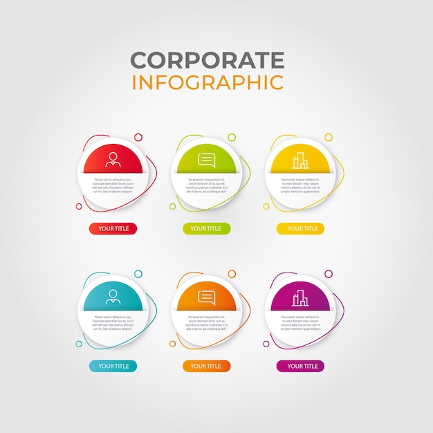 Vector de diseño de plantilla de infografía plana