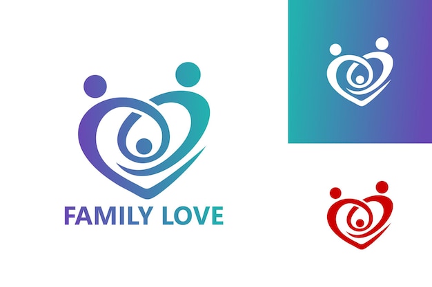 Vector de diseño de plantilla de logotipo de amor familiar, emblema, concepto de diseño, símbolo creativo, icono