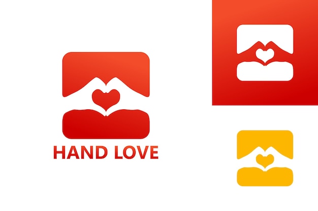 Vector de diseño de plantilla de logotipo de amor de mano, emblema, concepto de diseño, símbolo creativo, icono