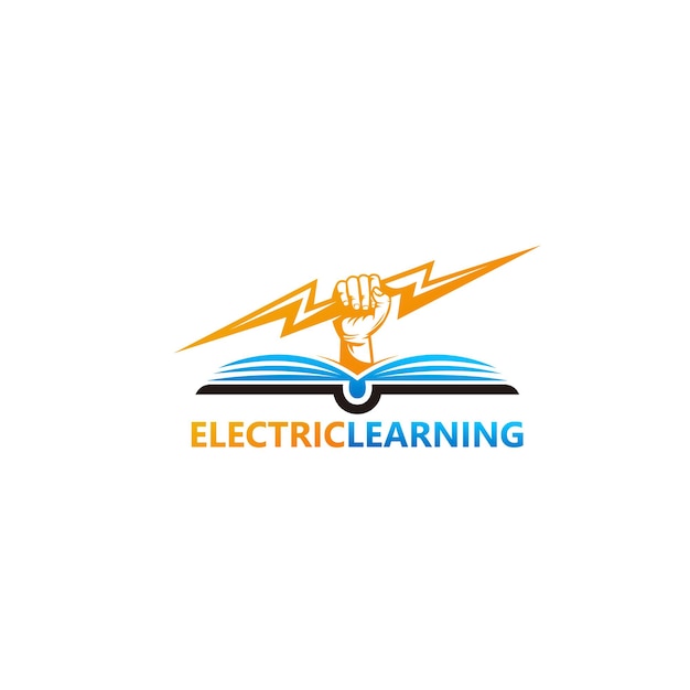 Vector de diseño de plantilla de logotipo de aprendizaje eléctrico, emblema, concepto de diseño, símbolo creativo, icono