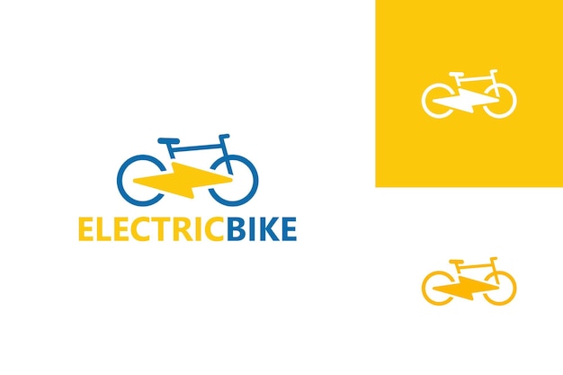 Vector de diseño de plantilla de logotipo de bicicleta eléctrica, emblema, concepto de diseño, símbolo creativo, icono