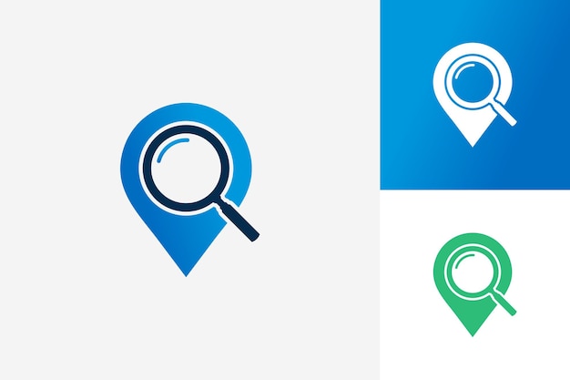 Vector de diseño de plantilla de logotipo de búsqueda de pin, emblema, concepto de diseño, símbolo creativo, icono