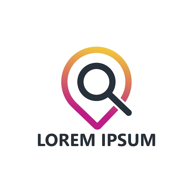 Vector de diseño de plantilla de logotipo de búsqueda de PIN