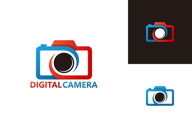 Vector de diseño de plantilla de logotipo de cámara digital, emblema, concepto de diseño, símbolo creativo, icono
