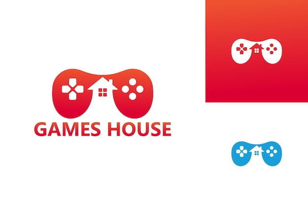 Vector de diseño de plantilla de logotipo de casa de juegos, emblema, concepto de diseño, símbolo creativo, icono