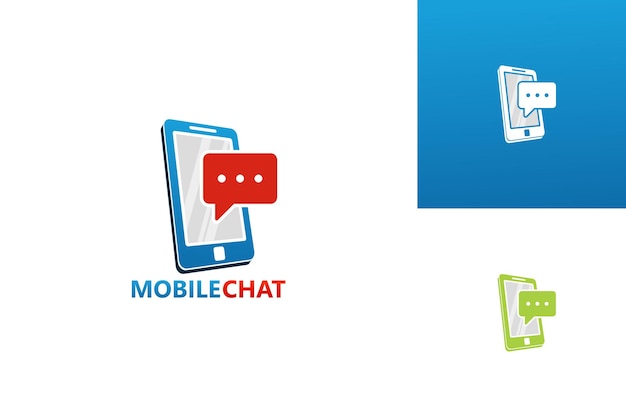 Vector de diseño de plantilla de logotipo de chat móvil, emblema, concepto de diseño, símbolo creativo, icono
